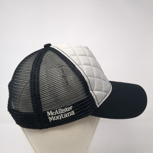 McAllister Montana Snapback Trucker Hat Black OS Adjustable Mesh Back Quilted - Picture 5 of 9